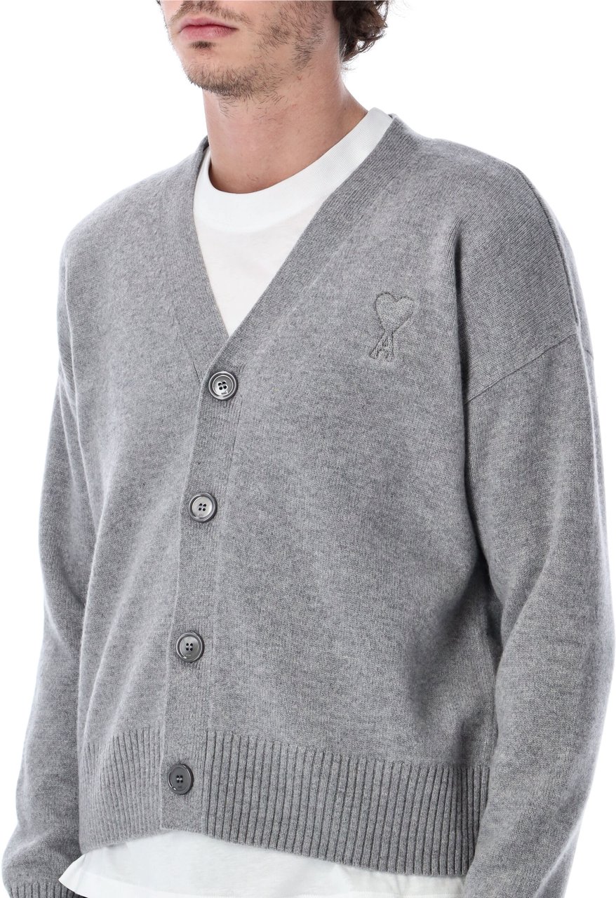 AMI Paris Cardigan Adc Grigio Grijs