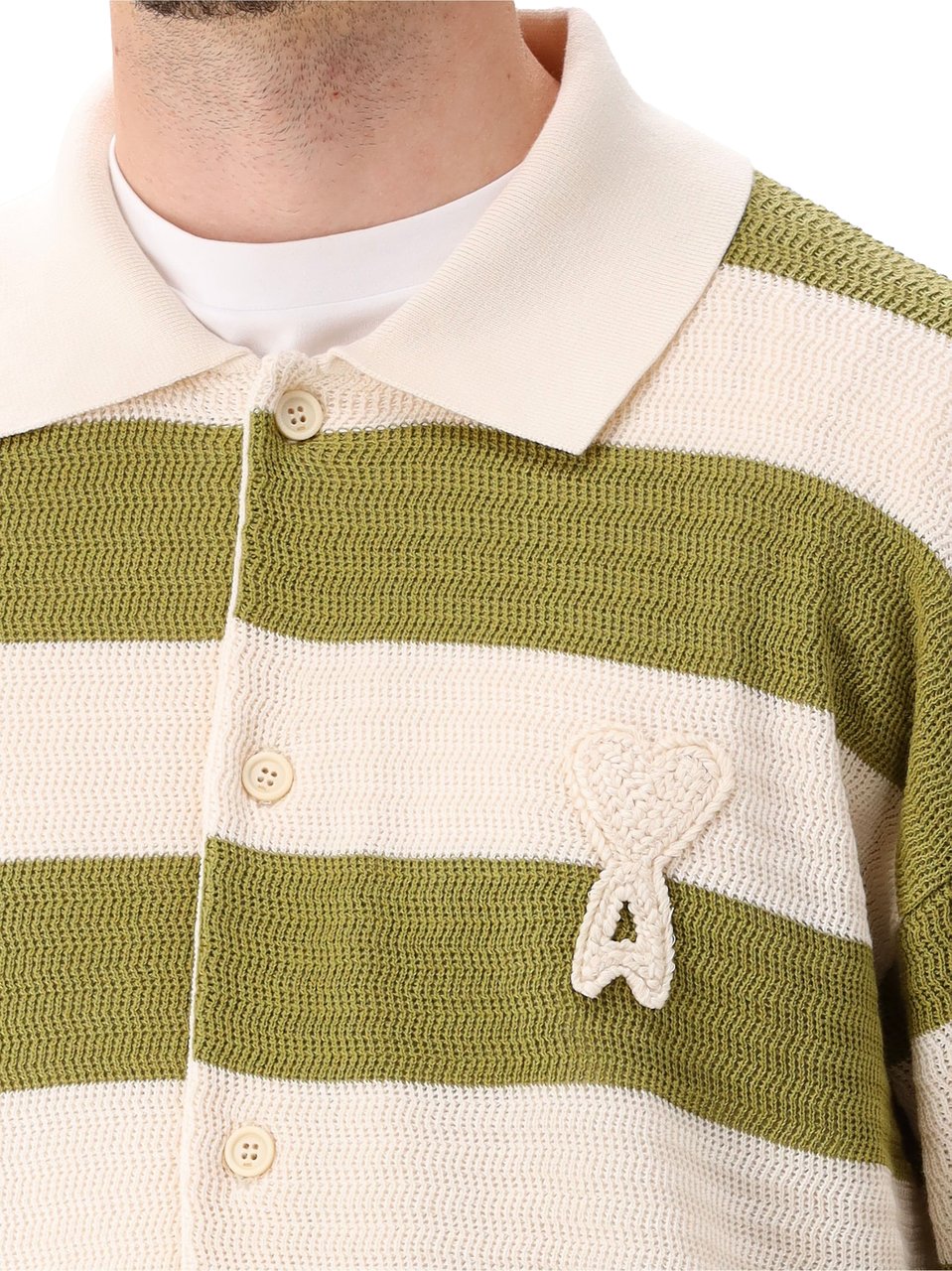 AMI Paris AMI Paris Gebreide Trui Groen Cardigan ADC Shirt Groen