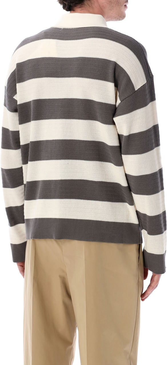 AMI Paris Crochet Adc Stripes Cardigan Bianco Divers