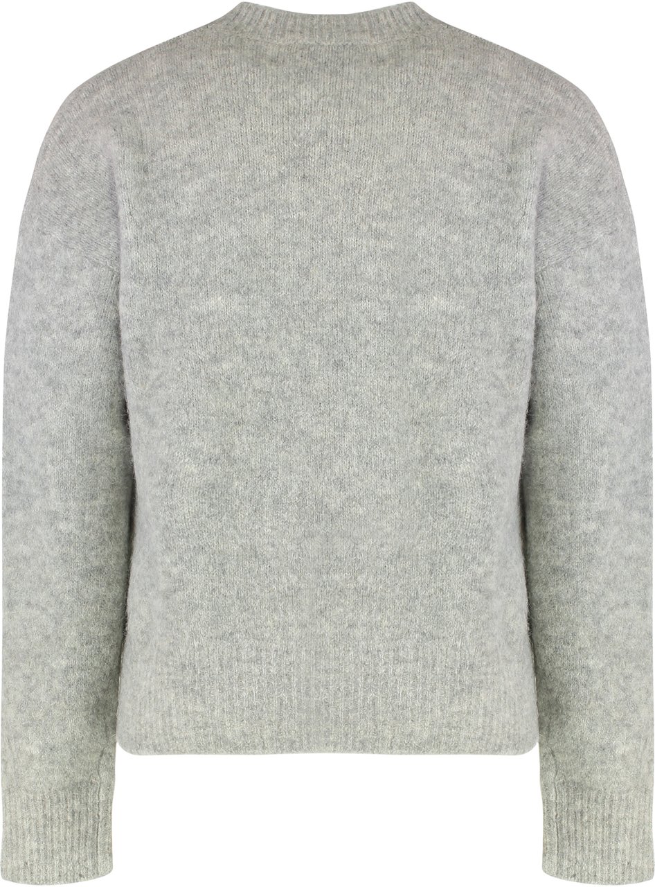 AMI Paris Sweater with round neck in mixed wool Grijs