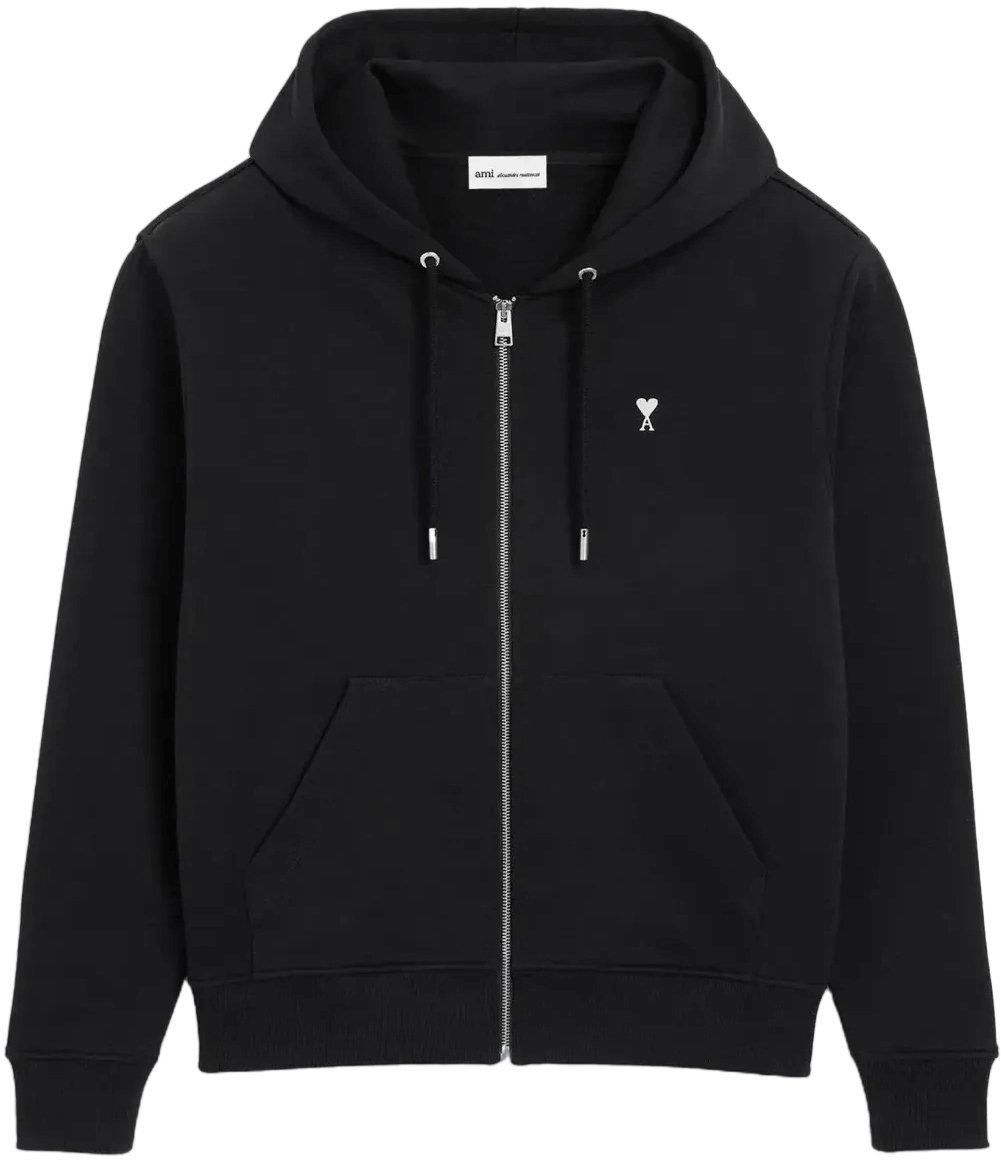 AMI Paris HOODIE AMI DE COEUR ZWART Zwart