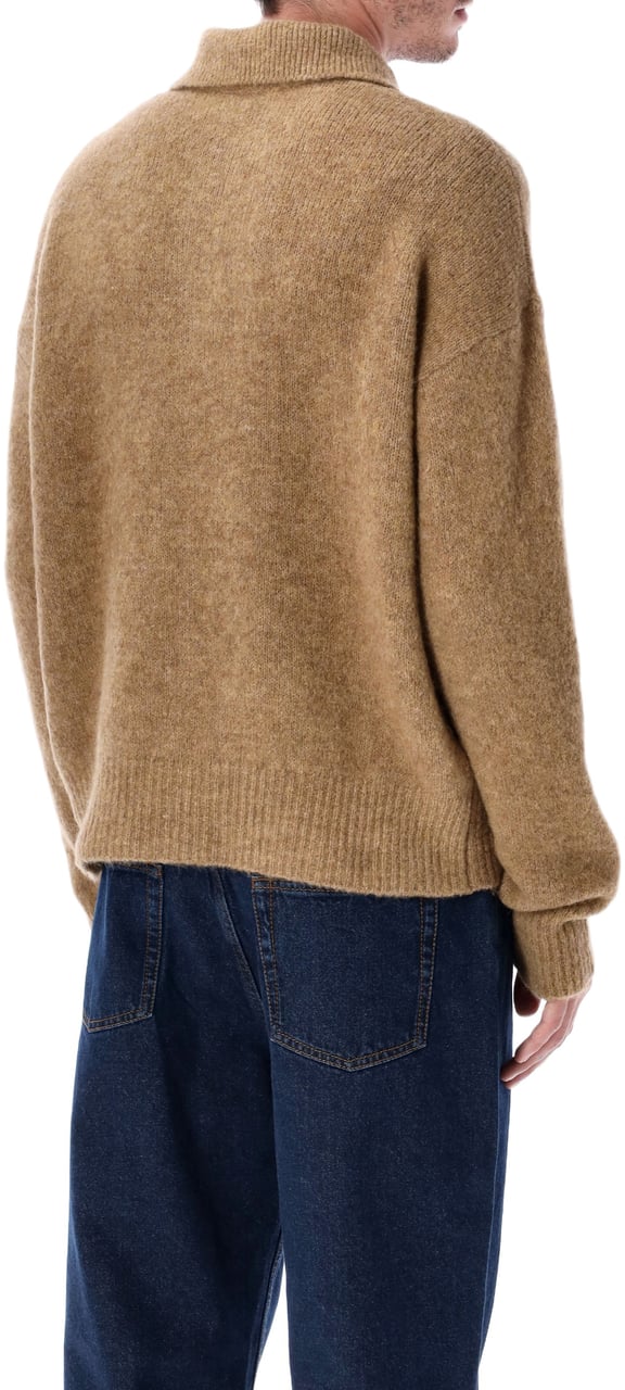 AMI Paris Alpaga Polo Marrone Bruin