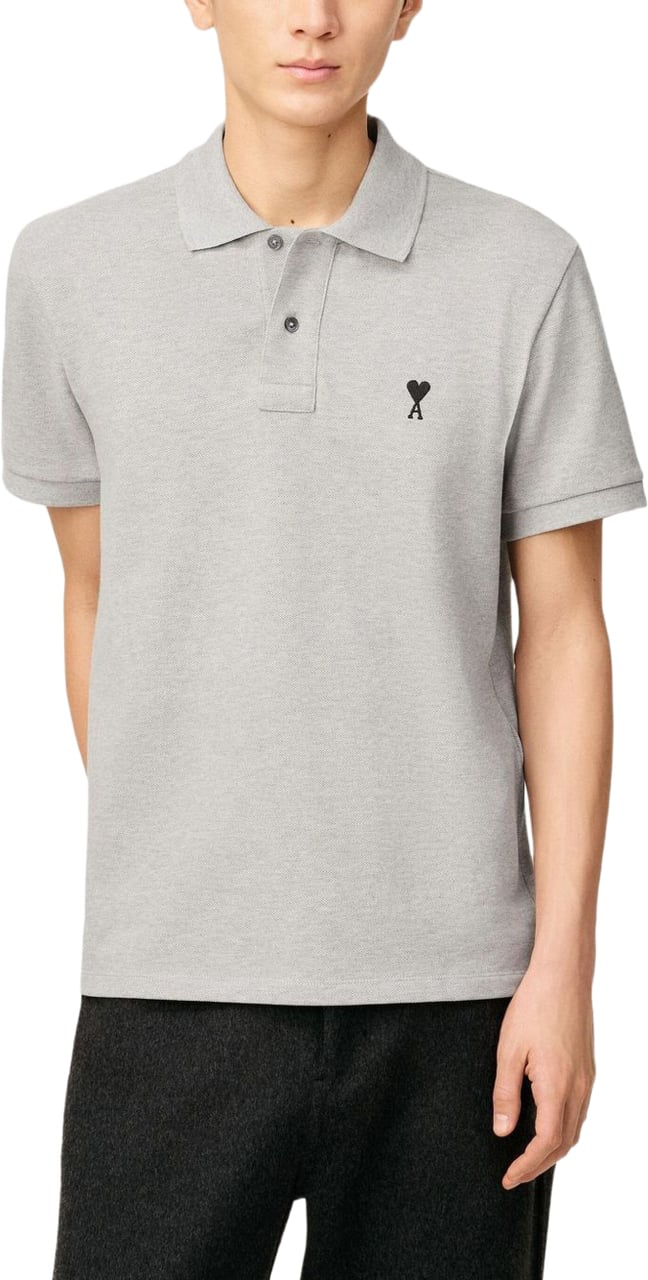 AMI Paris T-Shirts And Polos Gris/Noir Lichtgrijs