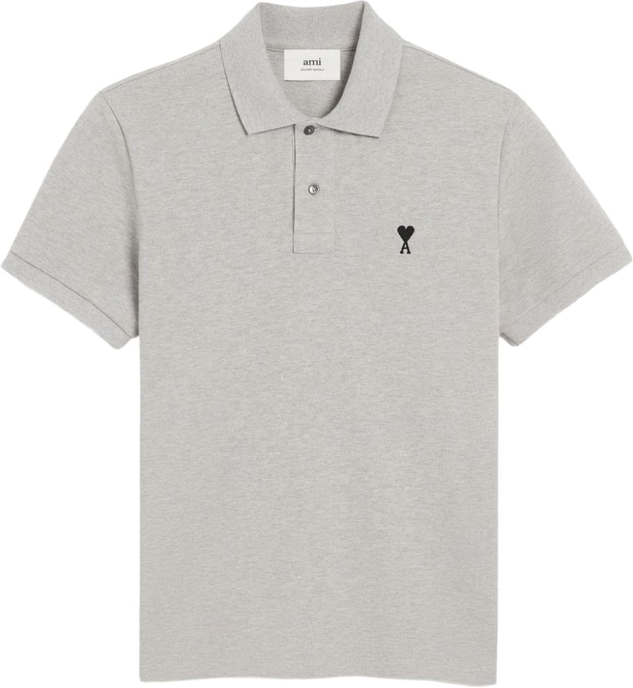AMI Paris T-Shirts And Polos Gris/Noir Lichtgrijs