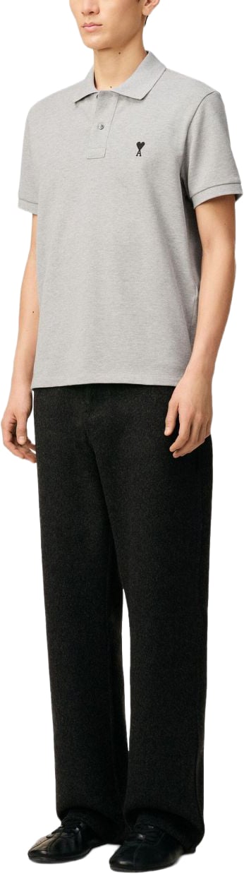AMI Paris T-Shirts And Polos Gris/Noir Lichtgrijs