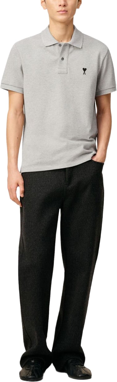 AMI Paris T-Shirts And Polos Gris/Noir Lichtgrijs
