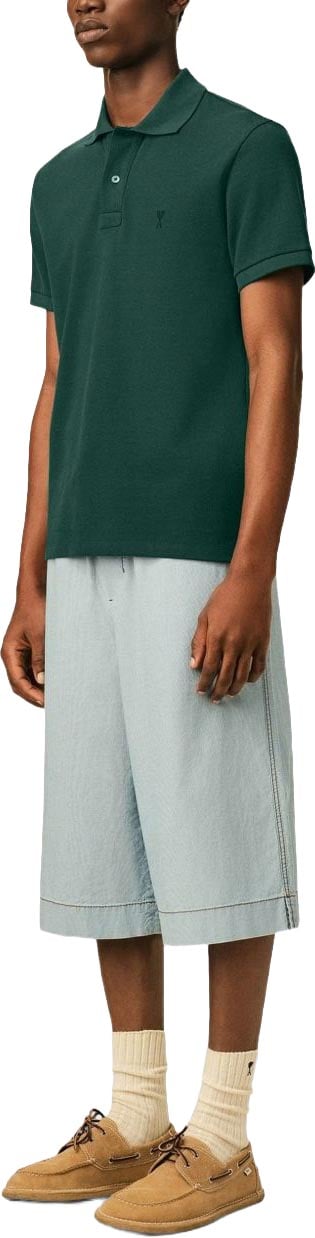 AMI Paris T-Shirts And Polos Vert Bouteille Donkergroen