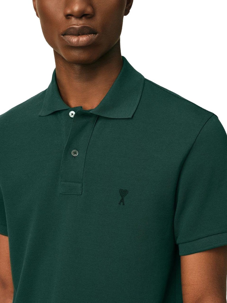 AMI Paris T-Shirts And Polos Vert Bouteille Donkergroen