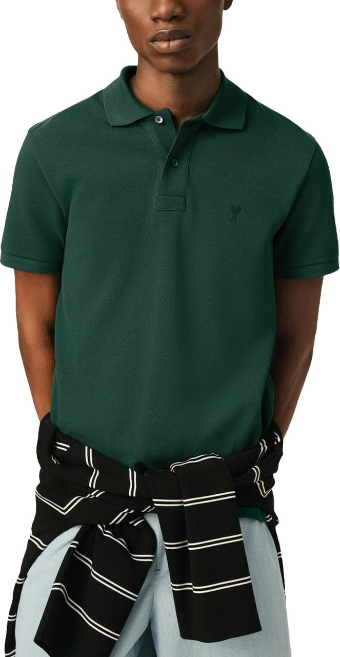 AMI Paris T-Shirts And Polos Vert Bouteille Donkergroen