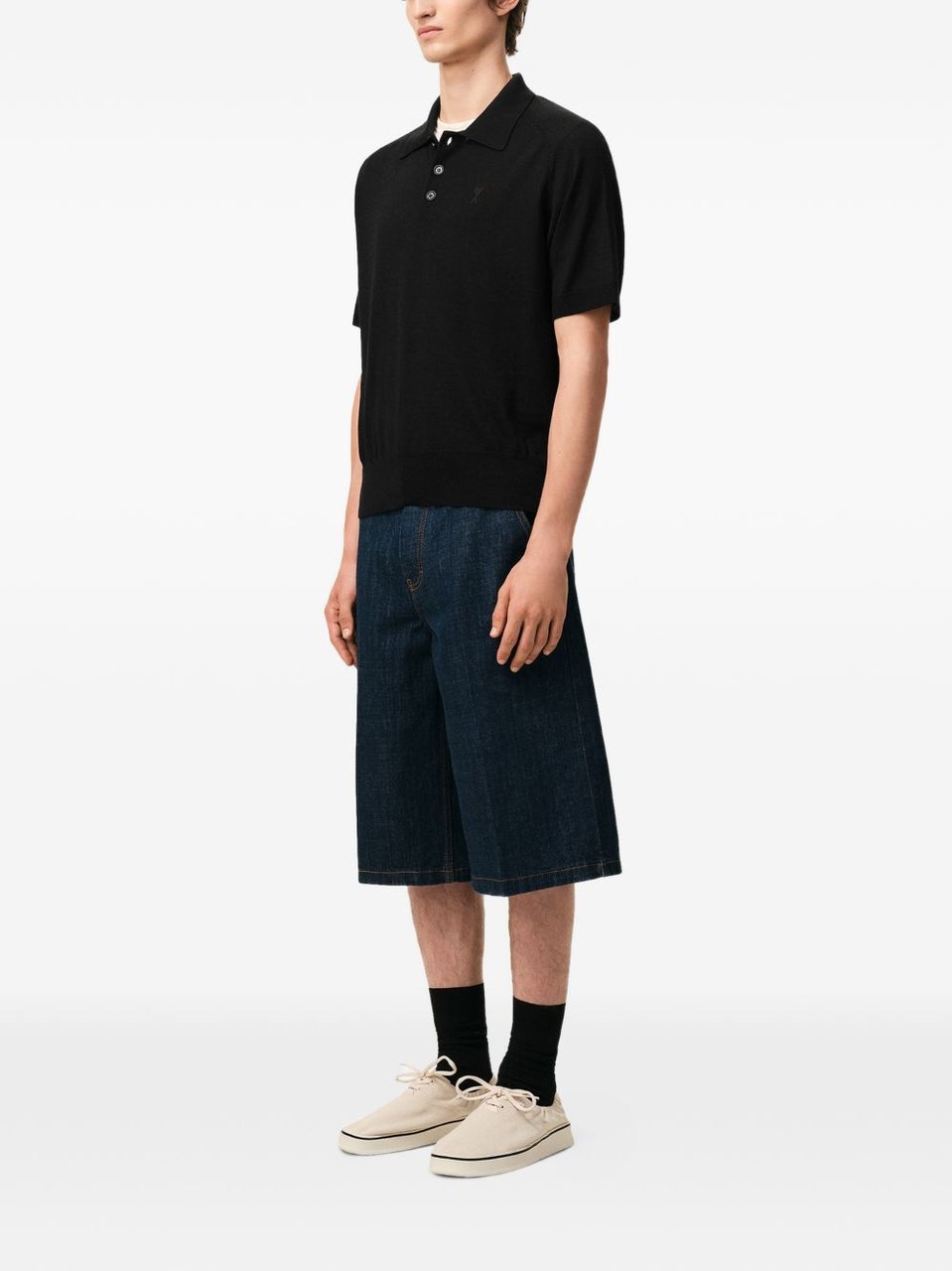 AMI Paris T-Shirts And Polos Black Zwart
