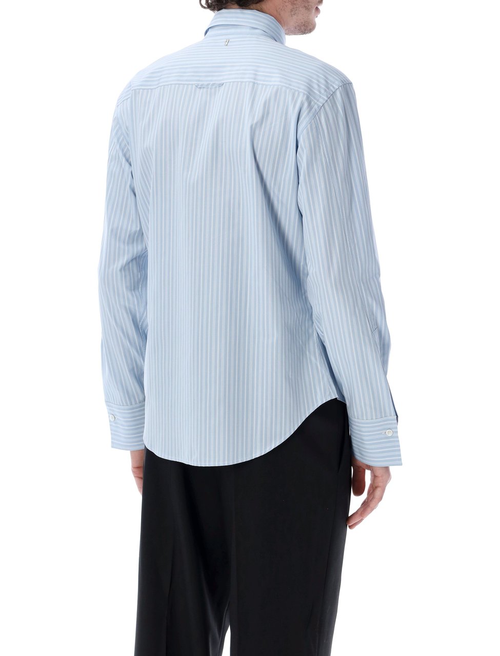 AMI Paris Ruffle Shirt Azzurro Blauw