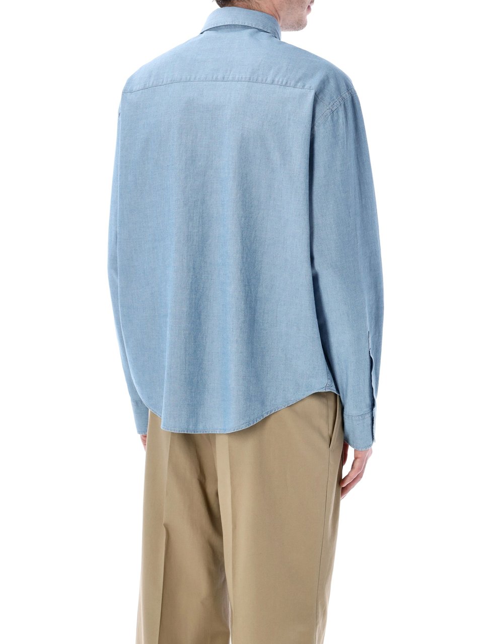 AMI Paris Chambrai Shirt Mid Blue Blauw