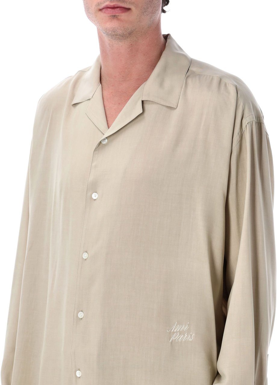 AMI Paris Silk L/S Shirt Caffe Cream Divers