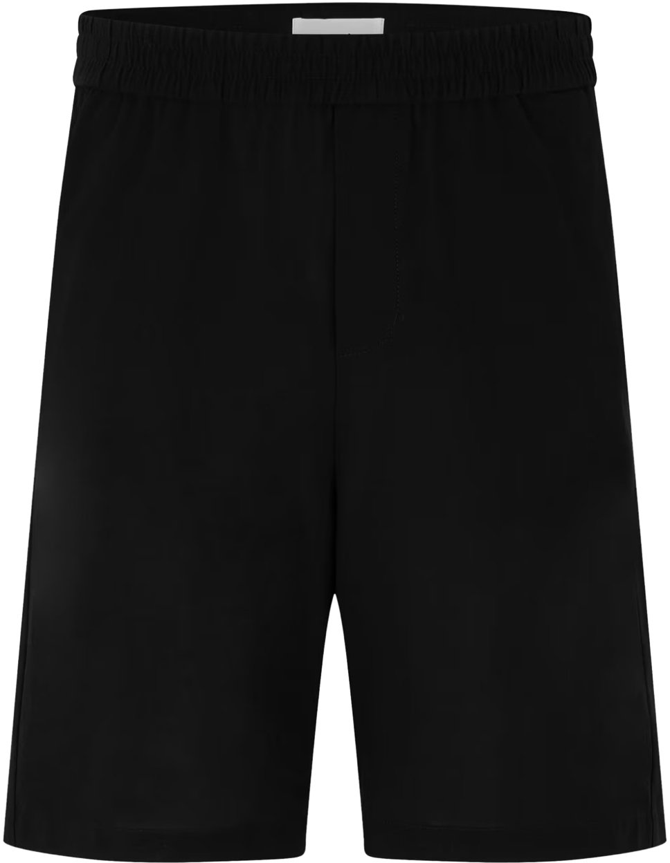 AMI Paris Cotton Crepe De Coeur Logo Plaque Bermuda Zwart