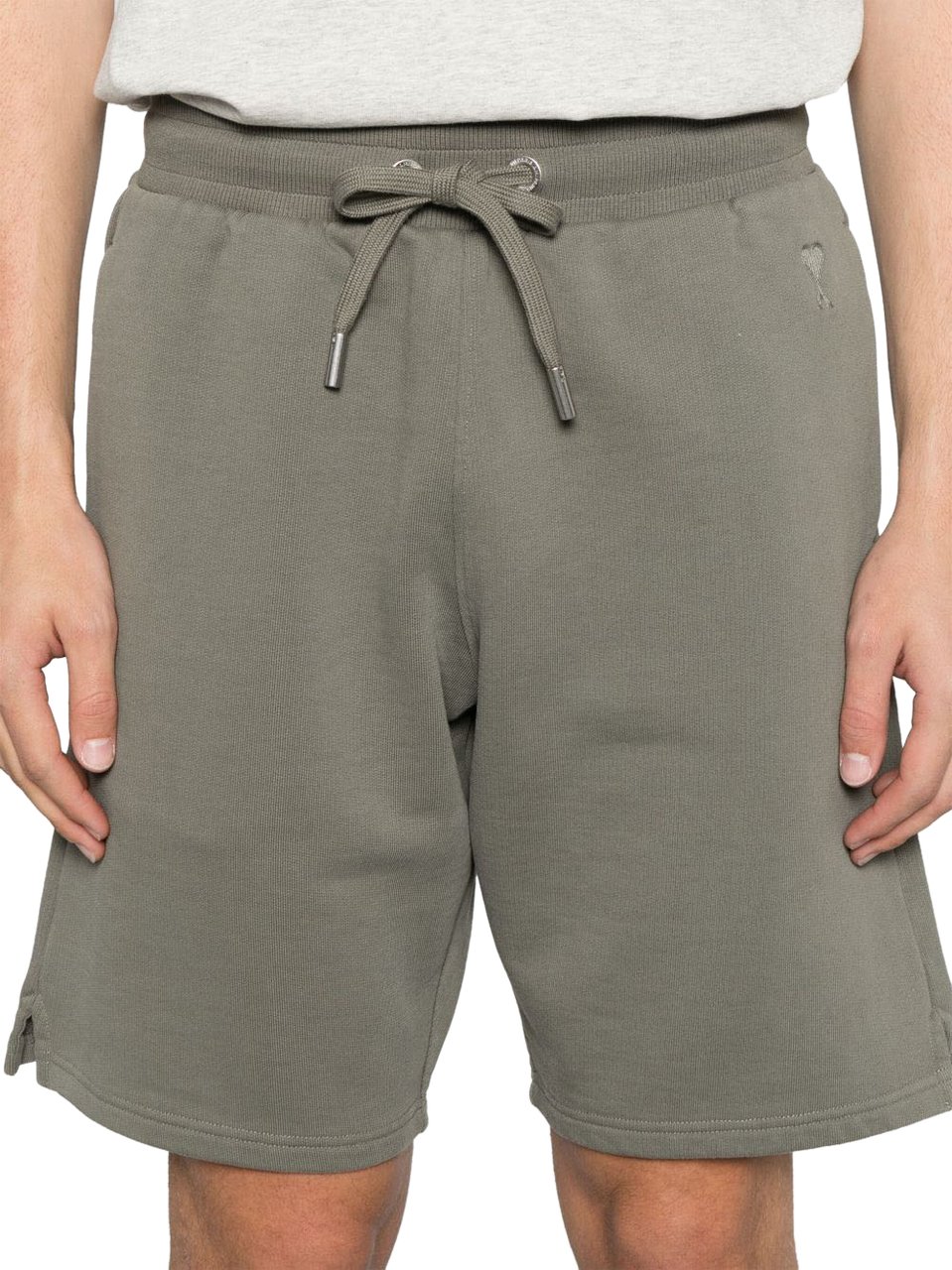 AMI Paris Shorts Smocked Grey Grijs