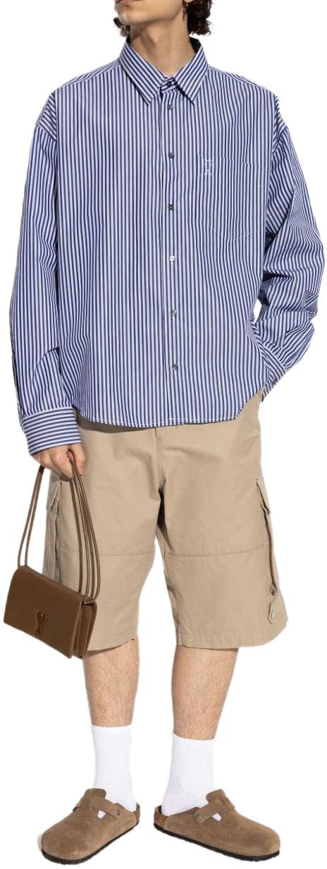 AMI Paris Shorts White Beige