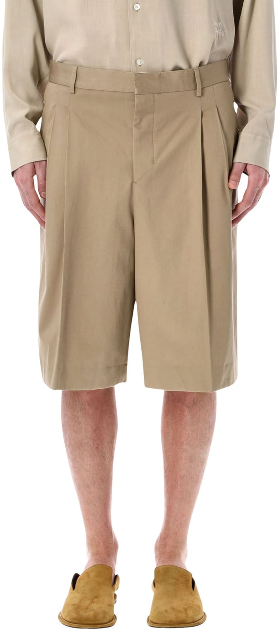 AMI Paris Double Pinces Short Beige Beige