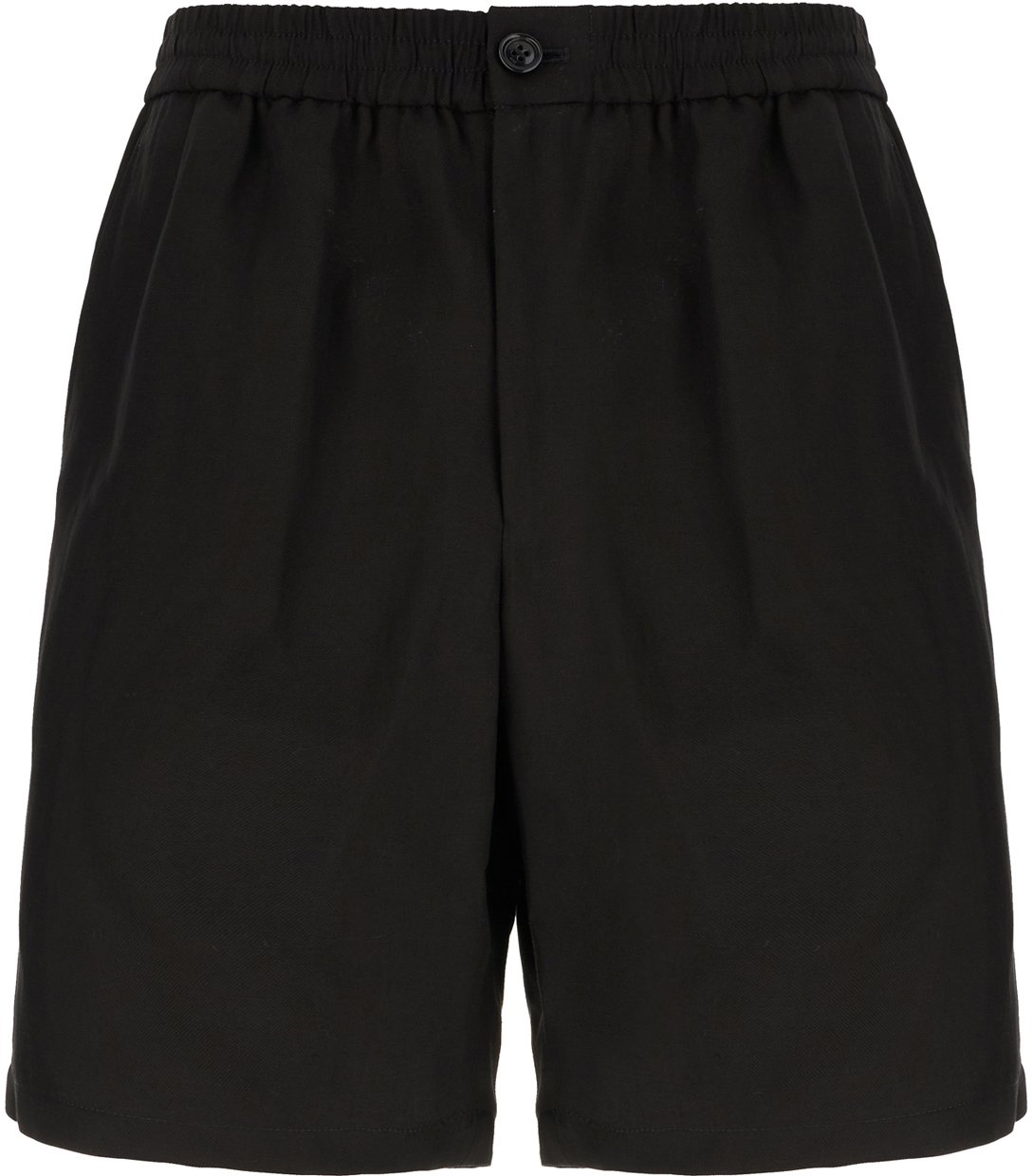Ami Paris Black viscose blend bermuda shorts Zwart