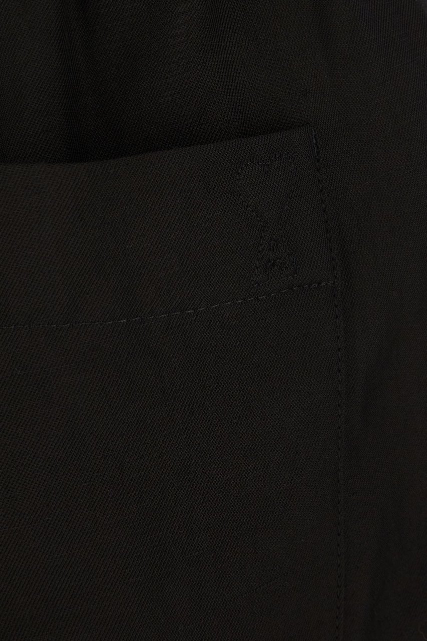 Ami Paris Black viscose blend bermuda shorts Zwart