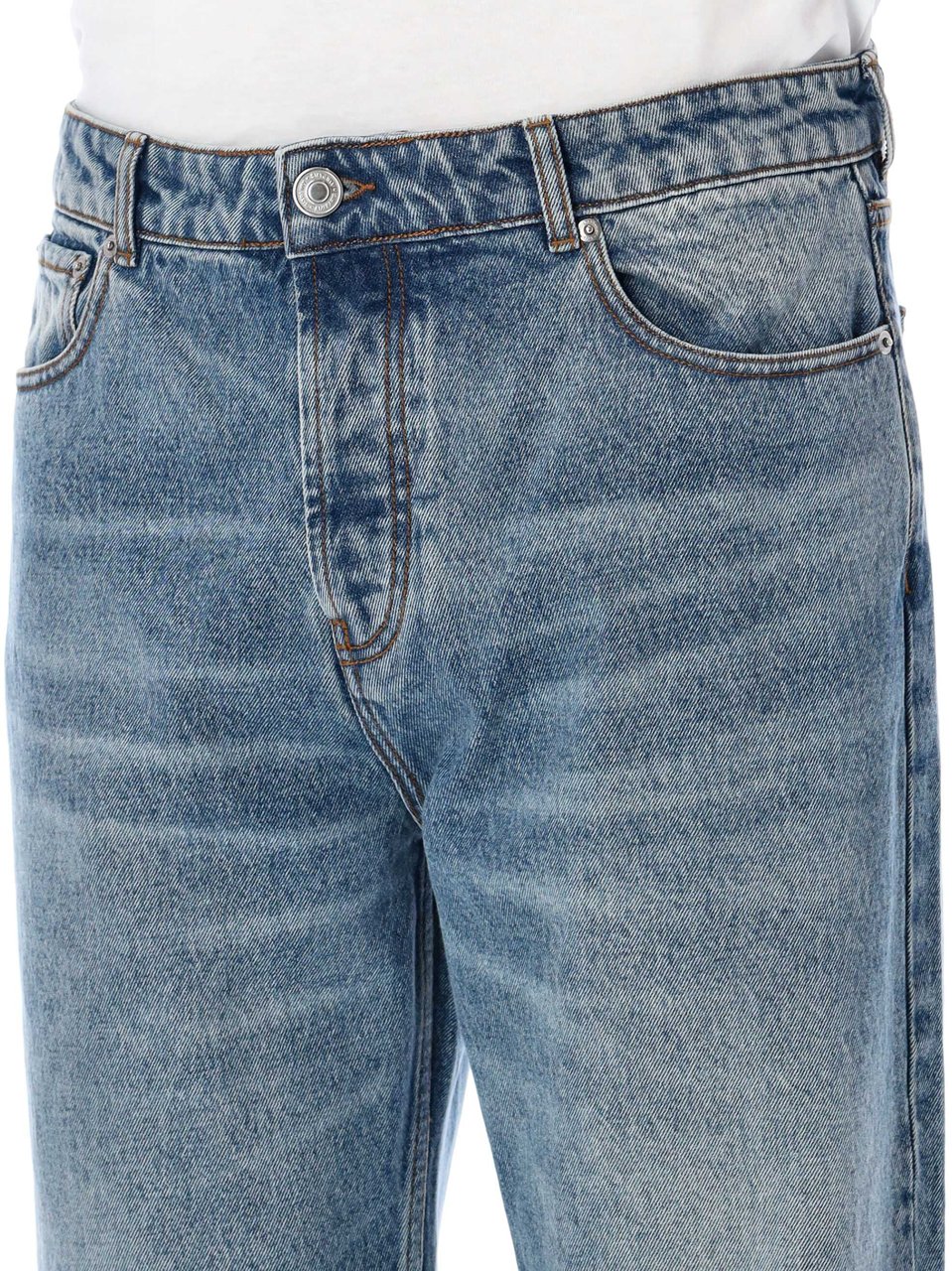 AMI Paris Large Fit Jeans Med Blue Blauw