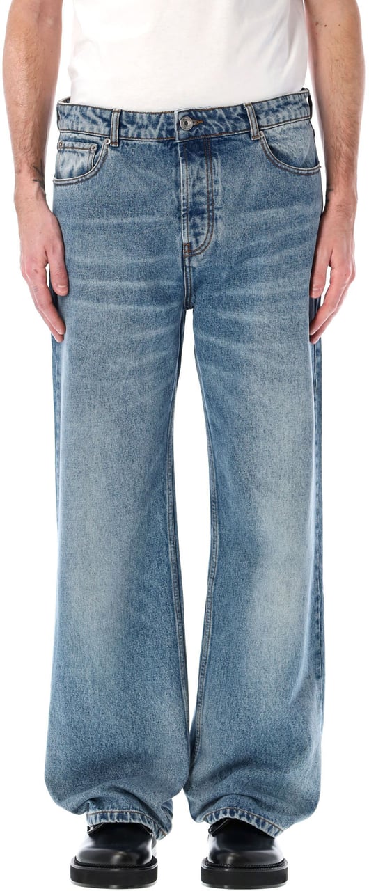 AMI Paris Large Fit Jeans Med Blue Blauw