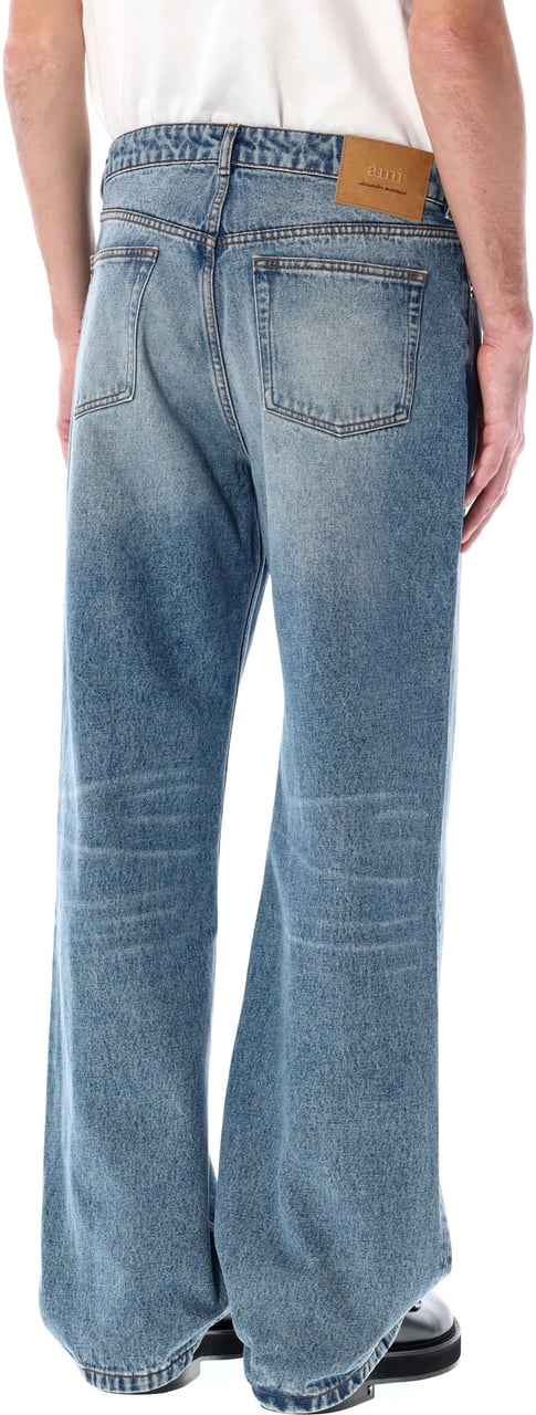AMI Paris Large Fit Jeans Med Blue Blauw