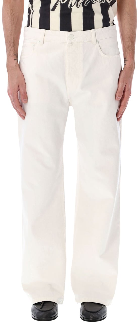 AMI Paris Large Fit Jeans Bianco Wit