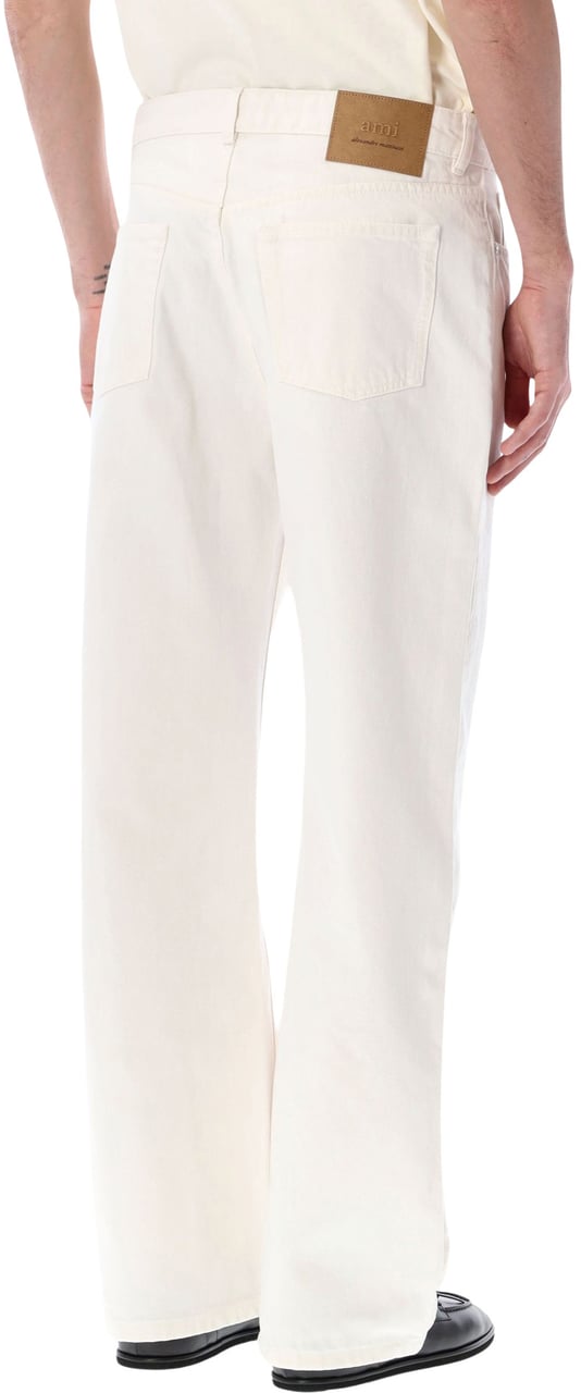 AMI Paris Large Fit Jeans Bianco Wit