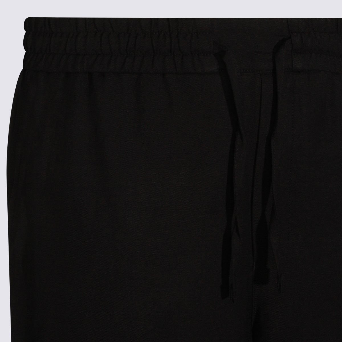 AMI Paris Straight-Leg Trousers With Adjustable Waistband And Metallic Detail Zwart