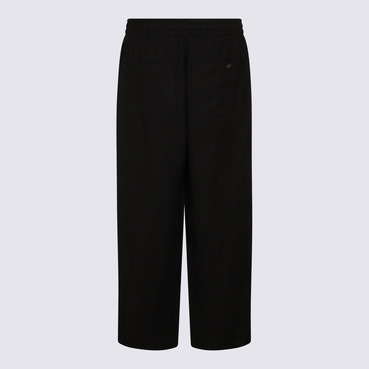 AMI Paris Straight-Leg Trousers With Adjustable Waistband And Metallic Detail Zwart