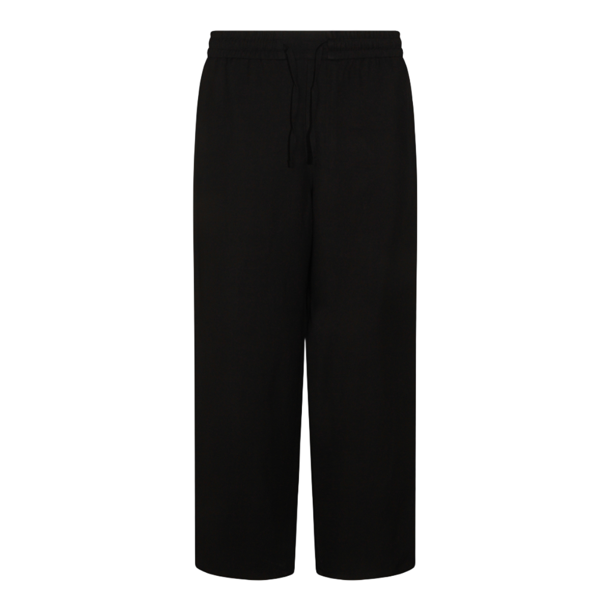 AMI Paris Straight-Leg Trousers With Adjustable Waistband And Metallic Detail Zwart