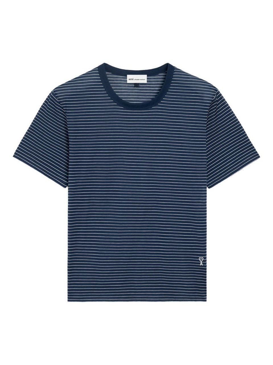 AMI Paris T-Shirts And Polos Bleu/White Navy