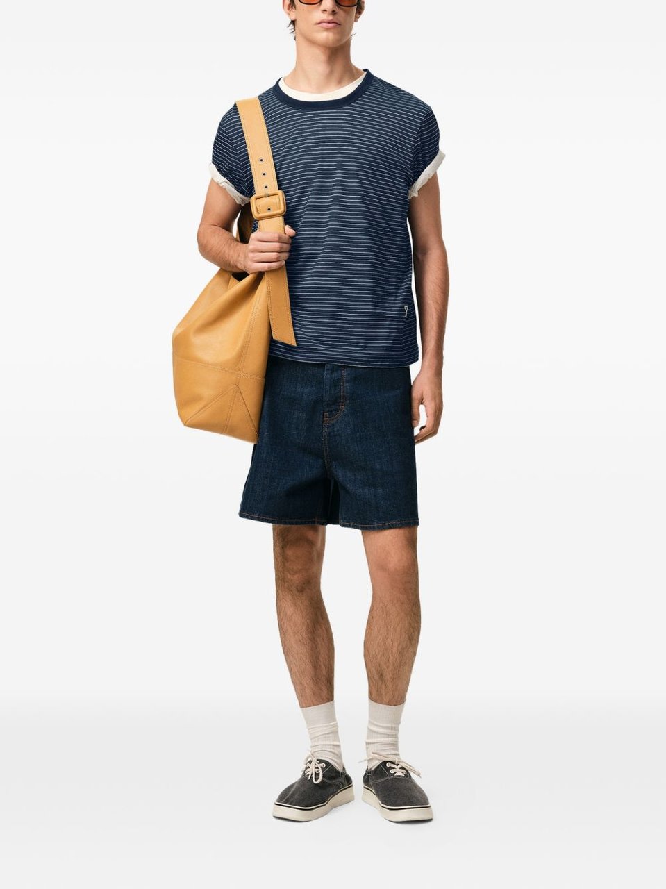 AMI Paris T-Shirts And Polos Bleu/White Navy