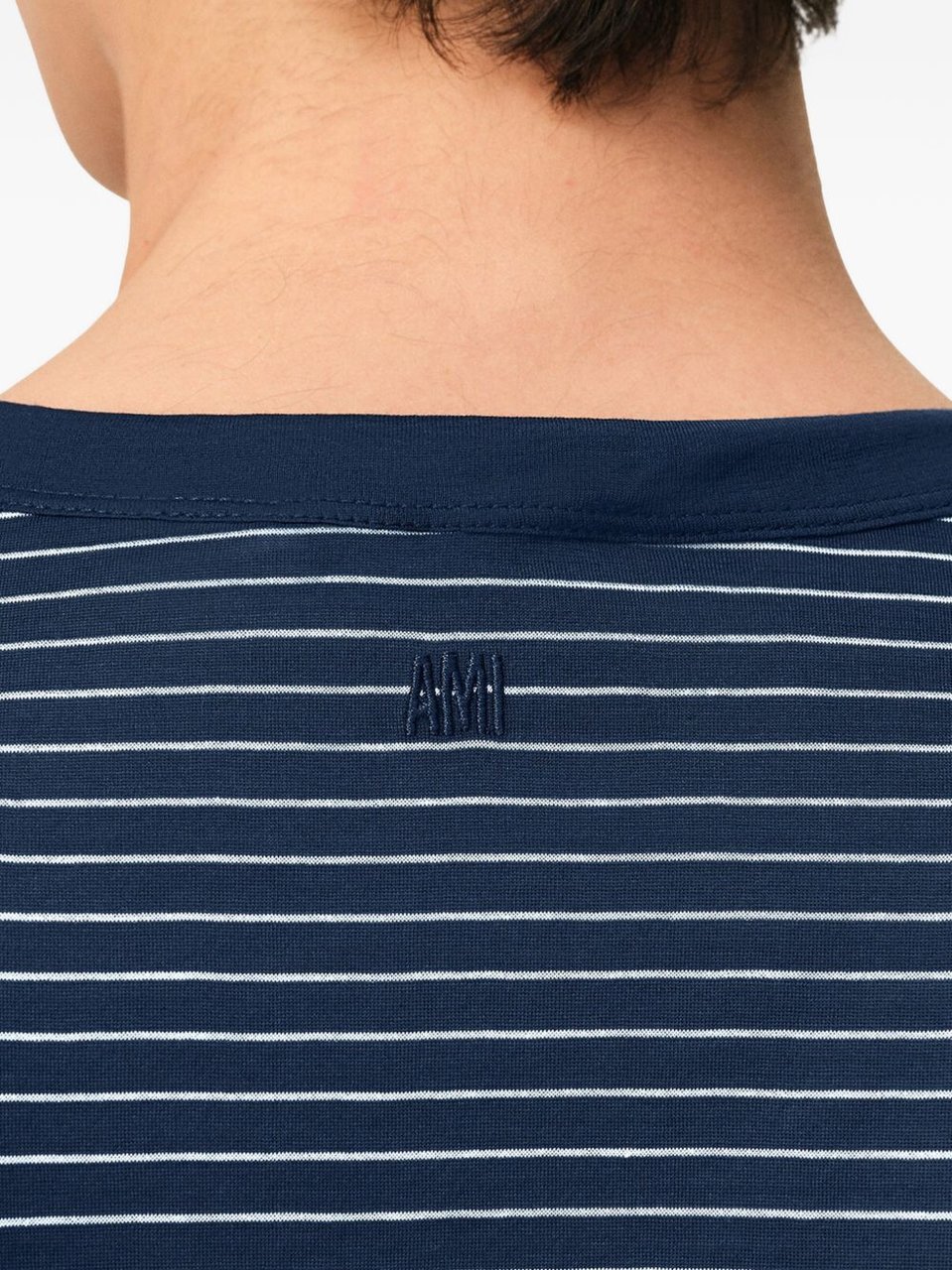 AMI Paris T-Shirts And Polos Bleu/White Navy
