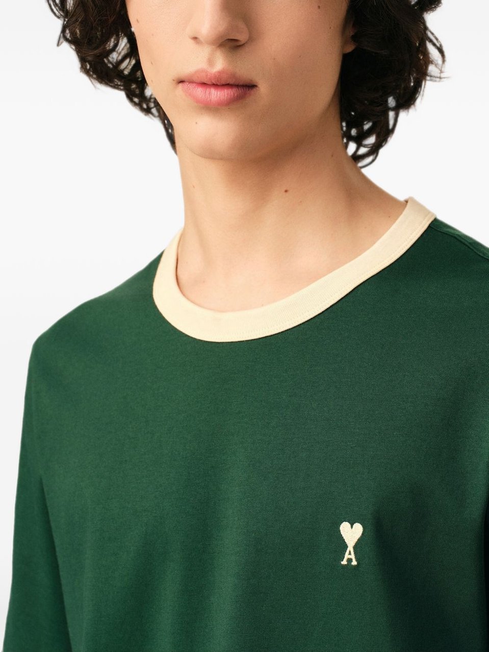 AMI Paris T-Shirts And Polos Vert Bouteille Donkergroen