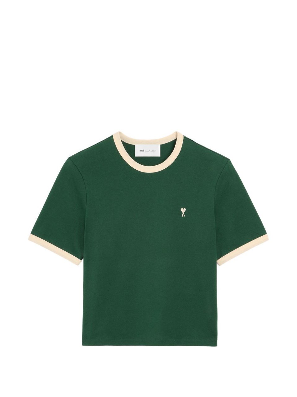 AMI Paris T-Shirts And Polos Vert Bouteille Donkergroen