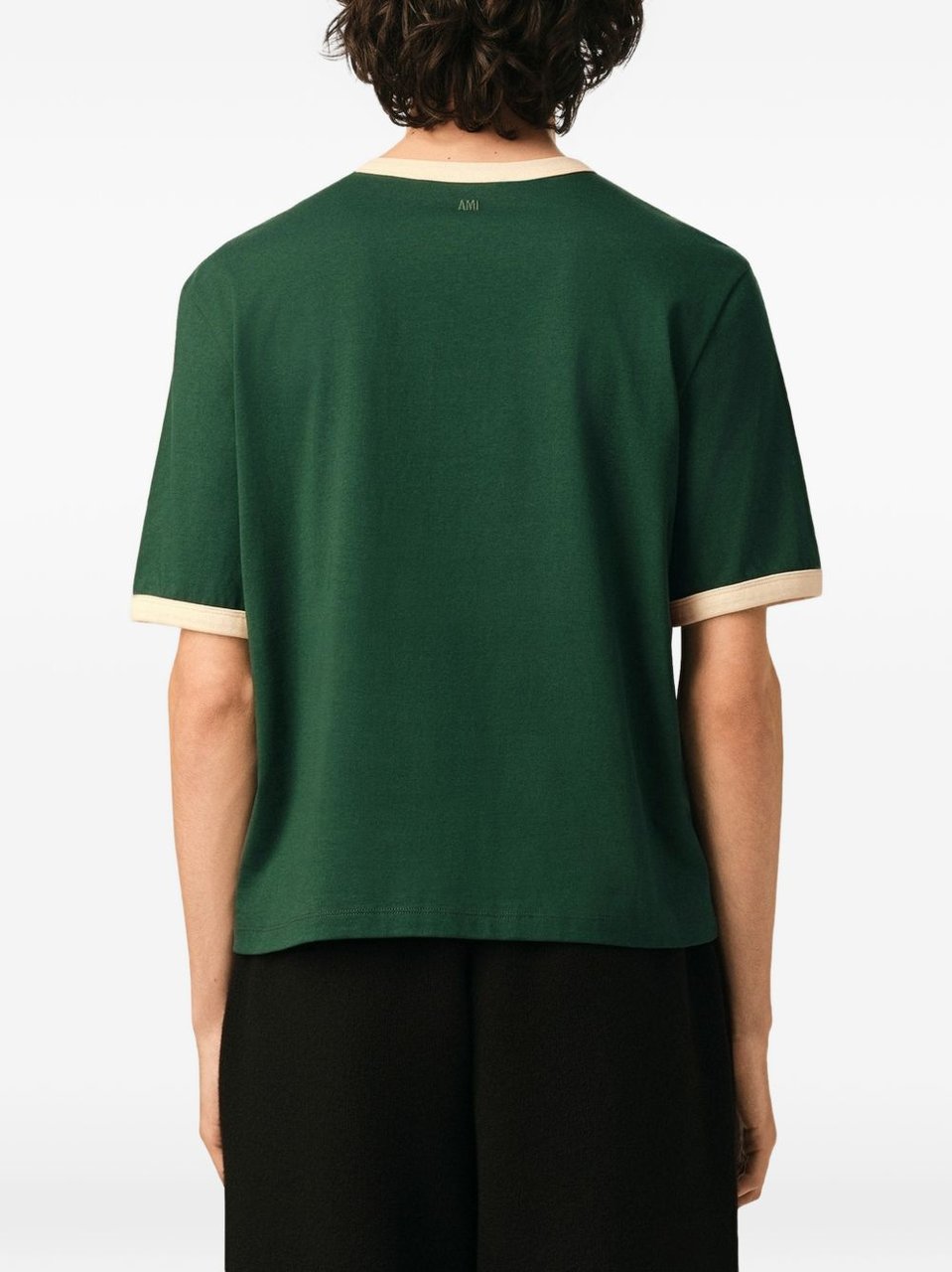 AMI Paris T-Shirts And Polos Vert Bouteille Donkergroen
