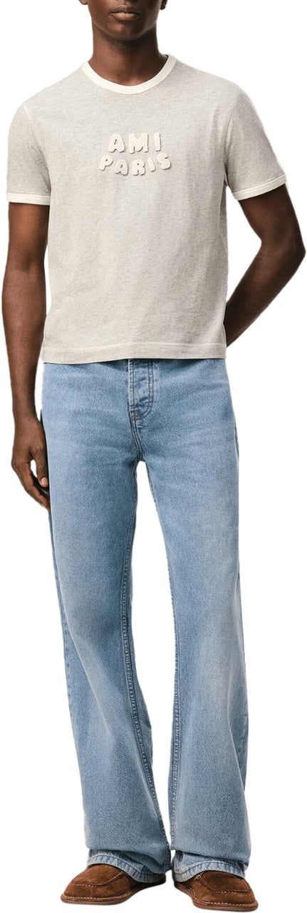 AMI Paris Grote jeans, blauw gewassen Blauw