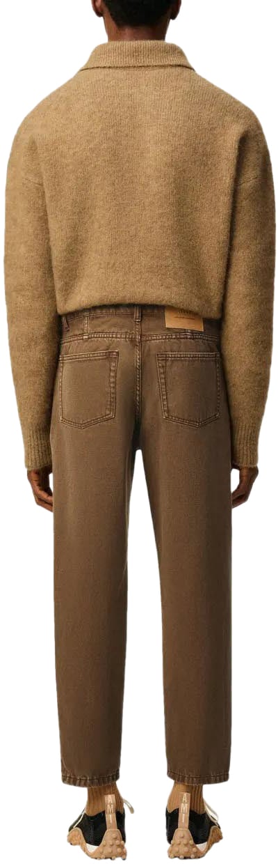 AMI Paris jean marron coupe fusele en coton Bruin