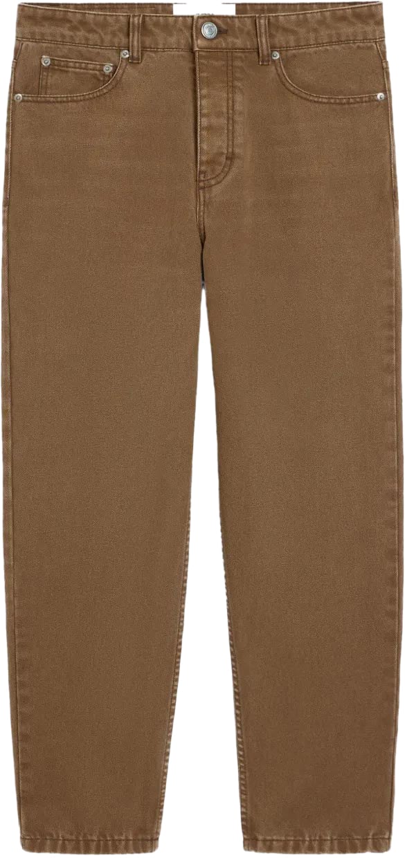 AMI Paris jean marron coupe fusele en coton Bruin