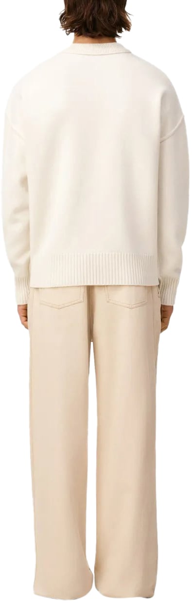 AMI Paris pull ami heart en maille intarsia Beige