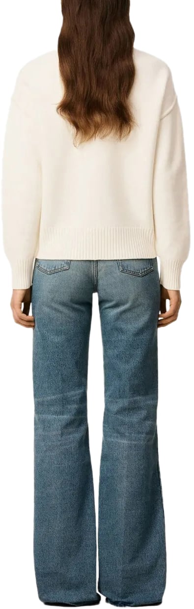 AMI Paris pull ami heart en maille intarsia Beige