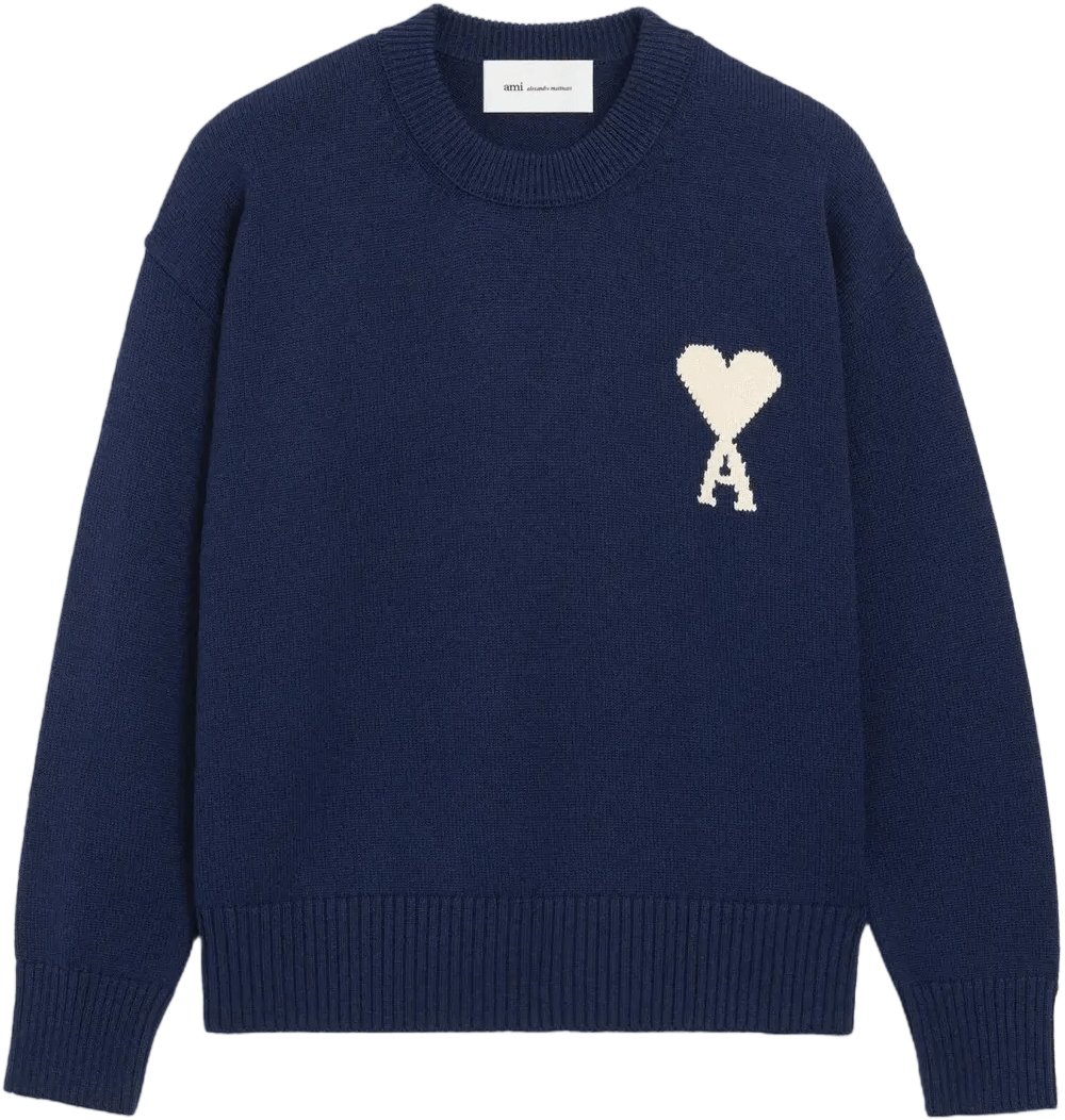 AMI Paris SWEATER ADC ENCRU/ECRU Navy