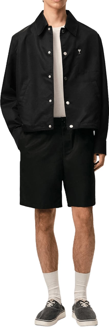 AMI Paris Zwarte shorts met elastische tailleband Zwart