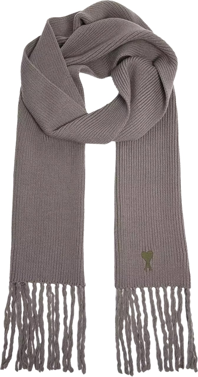 AMI Paris De Coeur Logo Scarf Grijs