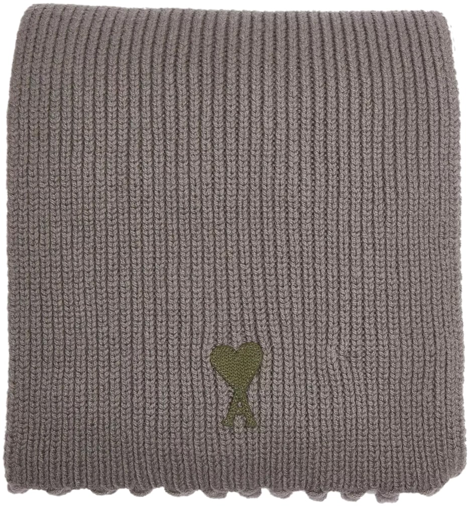 AMI Paris De Coeur Logo Scarf Grijs
