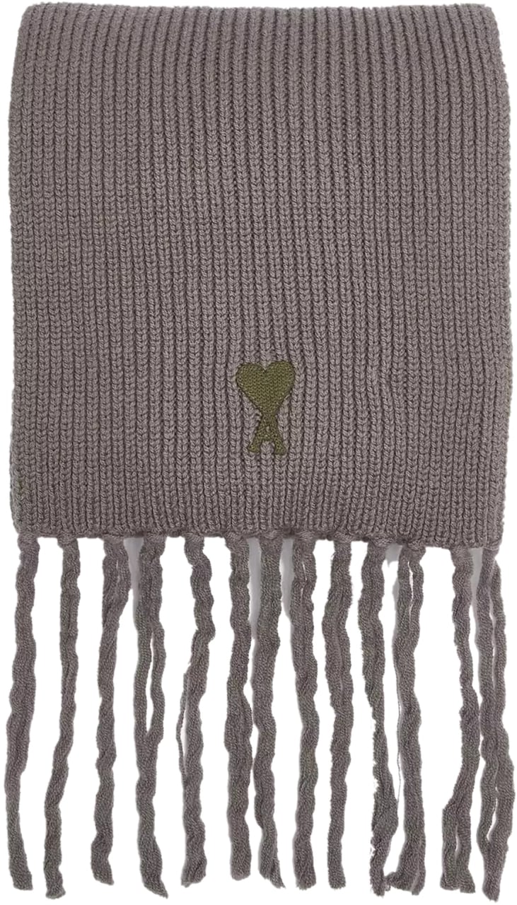 AMI Paris De Coeur Logo Scarf Grijs