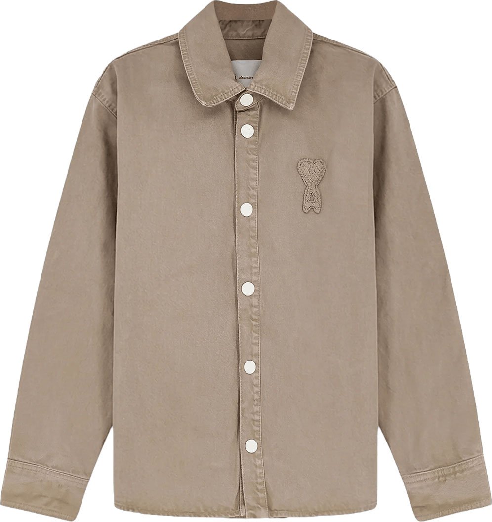 AMI Paris GEHAAKT OVERHEMD ADC BEIGE Beige