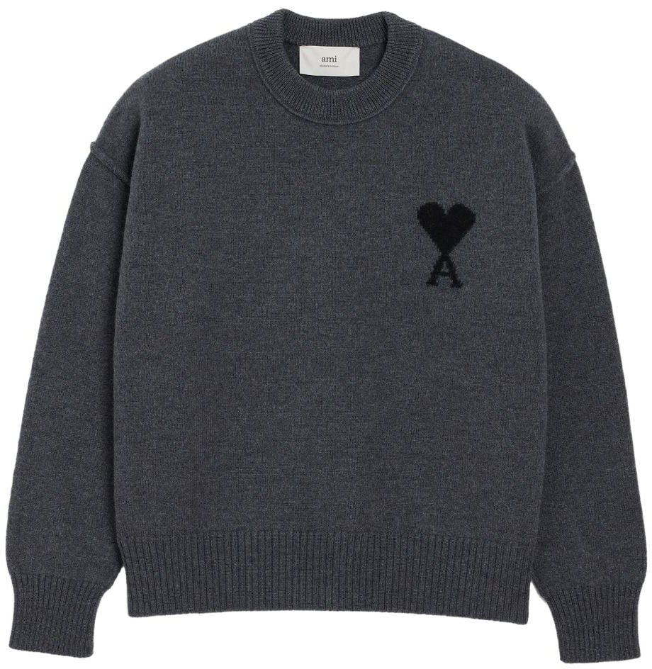 AMI Paris Sweaters Gris Chiné Grijs