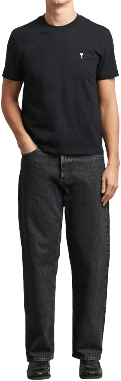 AMI Paris T-SHIRT AMI DE COEUR ZWART/WIT Zwart